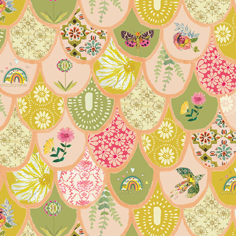 Follow Your Joy - Peach Multi - Benartex 16659-38