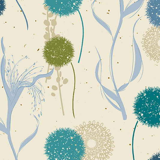 Wishflower - Blue Multi 16691-55 - Benartex