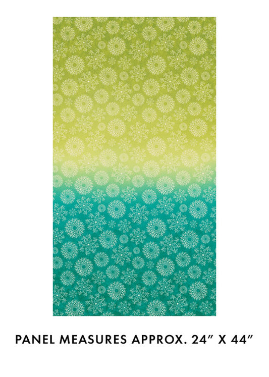 Wishflower - Lime Teal PANEL 16692-44 - Benartex