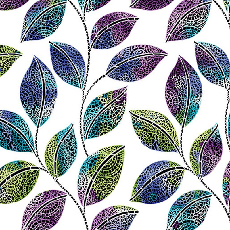 Go With the Flow -  White Multi 6743-09- Ann Lauer - Benartex