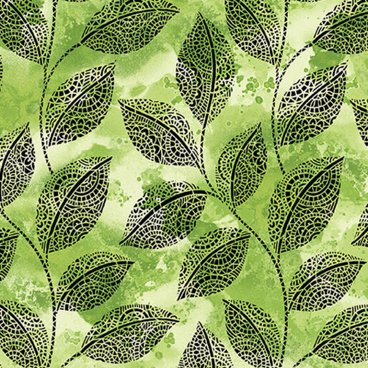 Go With the Flow -  Lime 6743-44 - Ann Lauer - Benartex
