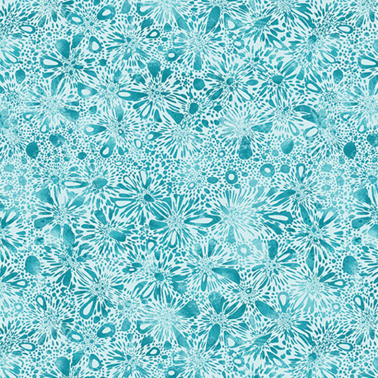 Go With the Flow - Medium Turquoise 6745-83 - Ann Lauer - Benartex