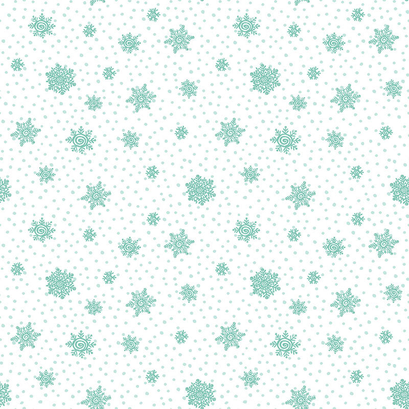Snow Joy - Turquoise/White 16804-81 - Benartex