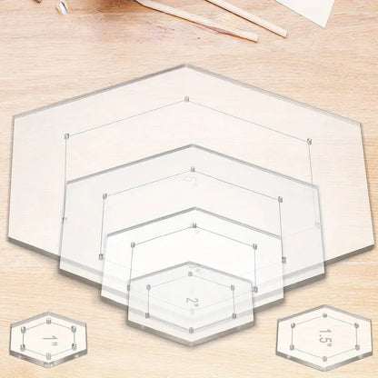 Basic Hexagon Quilting Template Kit with 1/4 Seam Allowance (6pc) (Pre-order: Jan 2026)