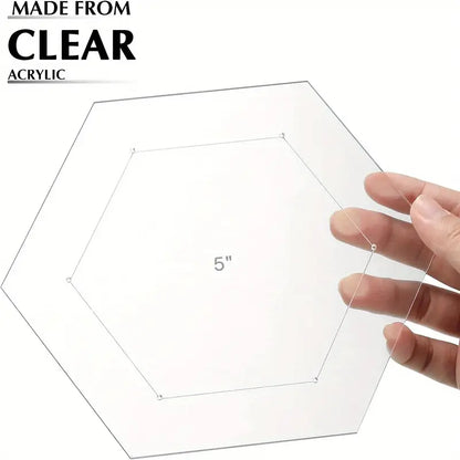 Basic Hexagon Quilting Template Kit with 1/4 Seam Allowance (6pc) (Pre-order: Jan 2026)
