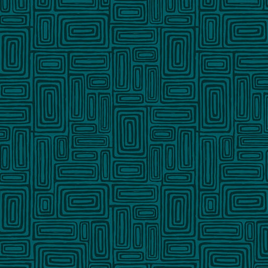 Find Your Way - Wander in Dark Teal - Benartex