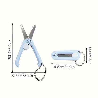 Portable Pop-Out Mini Scissors with Chain
