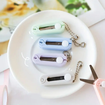 Portable Pop-Out Mini Scissors with Chain
