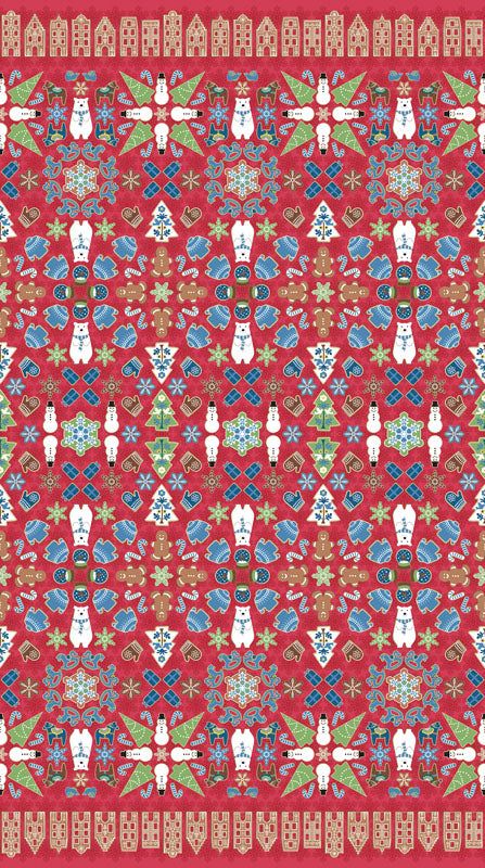 Gingerbread Lane - Cranberry 17240-26 - Benartex