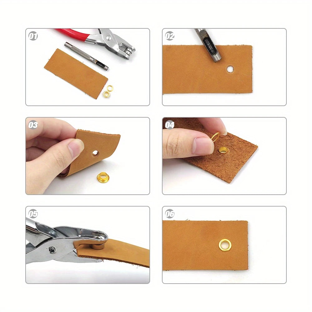 Grommet Pliers BONUS 100 Metal Grommets (0.3" - 0.8")