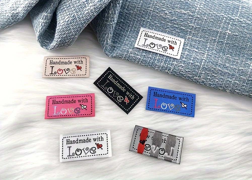 Handmade With Love Heart Tags 2"