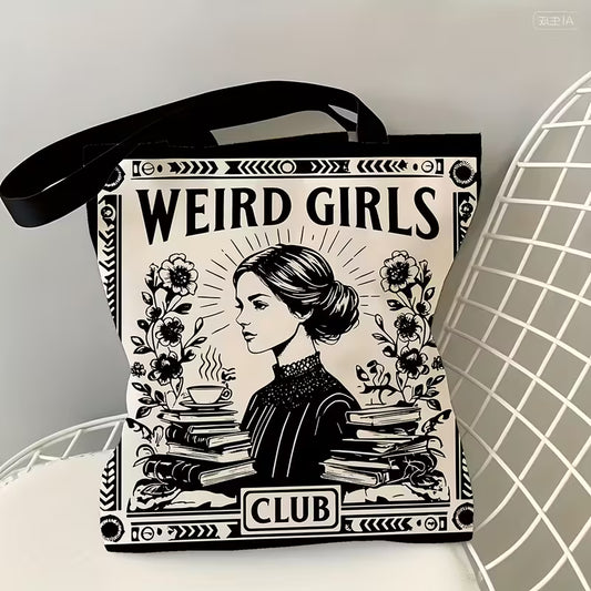 Sew n' Stash Tote Bag - Weird Girls Club - Bookworm - Dinkydoo Fabrics