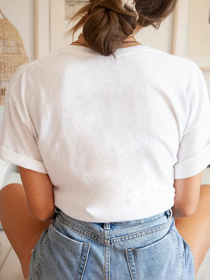 Quilting T-Shirt - Boho Vintage Sewing Machine White (100% Cotton) (Pre-order: Jan 2026)