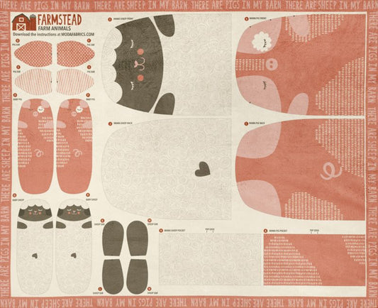 Cuddle With Moda - Sheep/Pig Panel in Multi - Stacy Iest Hsu - Moda (Pre-order: Apr 2026)