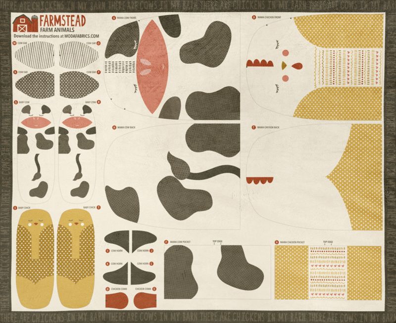 Cuddle With Moda - Cow/Chicken Panel in Multi - Stacy Iest Hsu - Moda (Pre-order: Apr 2026)