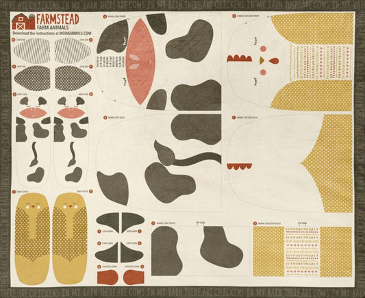 Cuddle With Moda - Cow/Chicken Panel in Multi - Stacy Iest Hsu - Moda (Pre-order: Apr 2026)