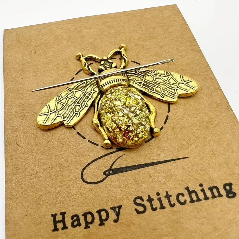 Queen Bee Golden Needle Minder (Sparkly Gold Gemstone)