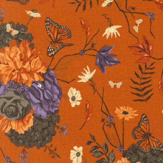 Gothic Haunt - Garden Florals in Pumpkin - Stacy Iest Hsu - Moda (Pre-order: Jun 2027)