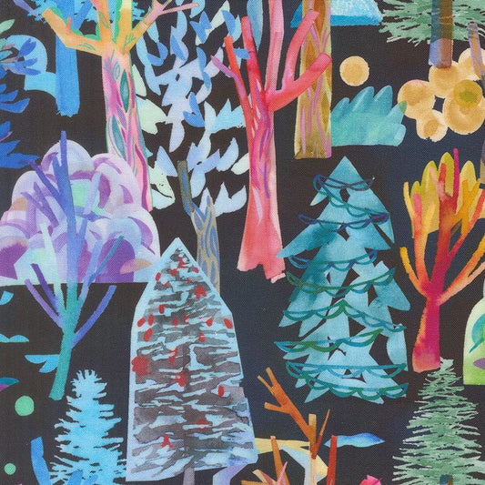 Northern Brights - Forest Season in Night Sky - Amarilys Henderson - Moda