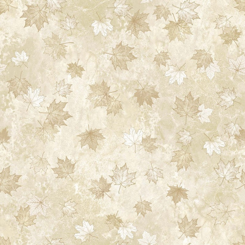 Oh Canada 12 - Leaves Silhouette in Cream/Beige - Deborah Edwards - Northcott (Pre-order: Apr 2024)