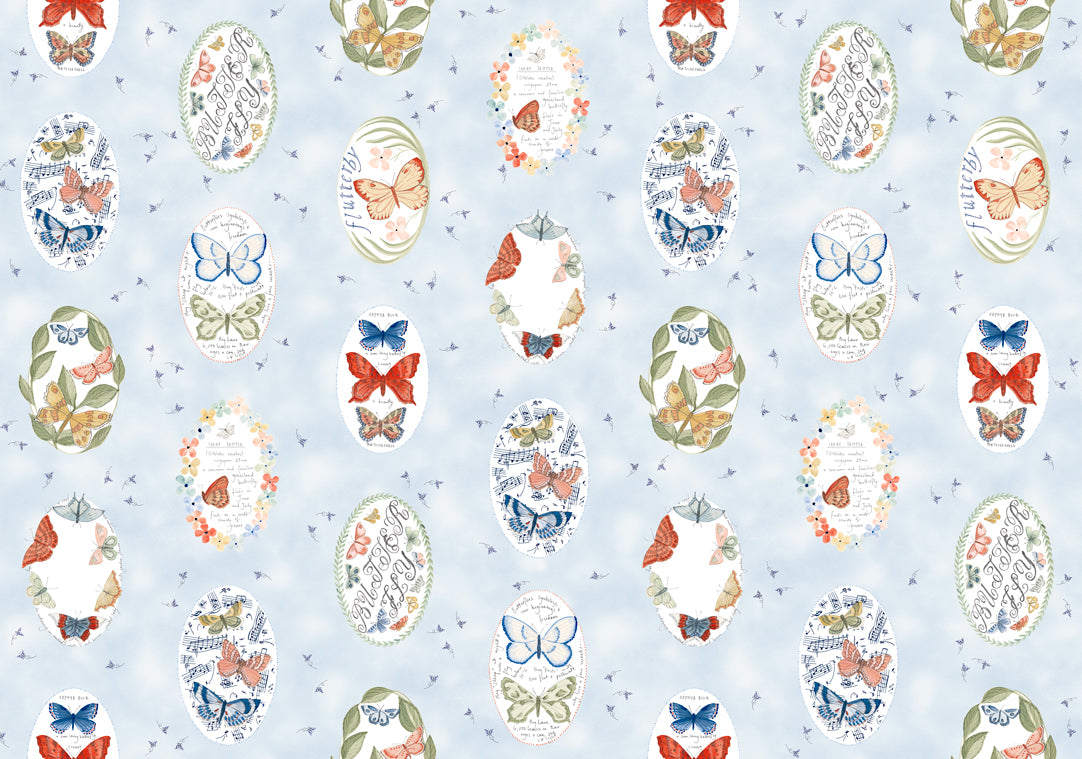 Flutterby - Cameo in Chalk Hill Blue - Janet Clare - Moda (Pre-order: Mar 2027)
