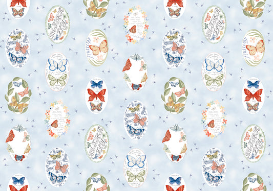 Flutterby - Cameo in Chalk Hill Blue - Janet Clare - Moda (Pre-order: Mar 2027)