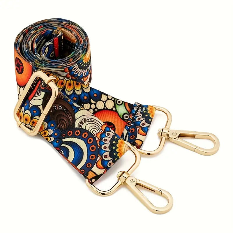 Nylon Adjustable Shoulder Strap - Boho Flowers (43")