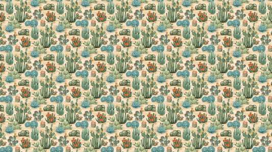 Southwest Vista - Cacti Facti in Natural - Deborah Edwards - Northcott