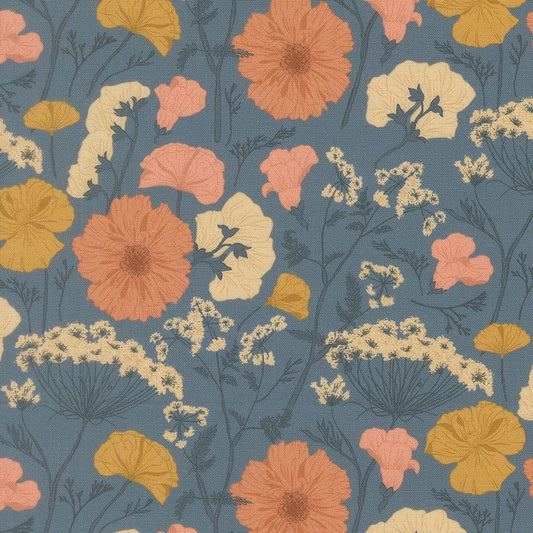 Petalush - Pressed Flower in Denim - Kiley's Quilt Room - Moda (Pre-order: Aug 2026)