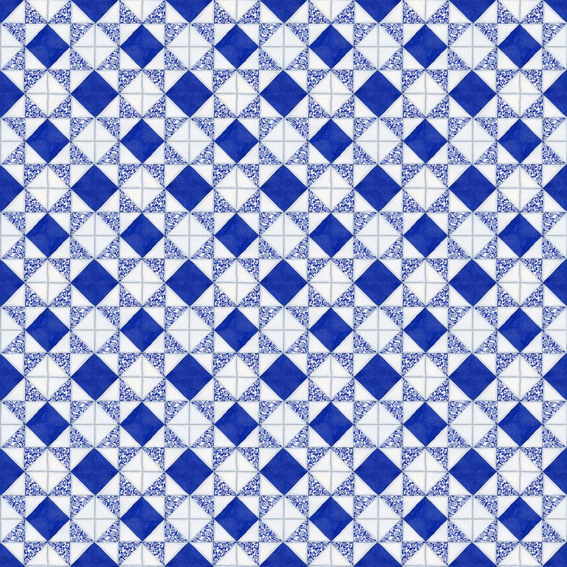 Autumn Gatherings - Tile in Blue - Jennifer Nilsson - Northcott (Pre-order: Apr 2024)
