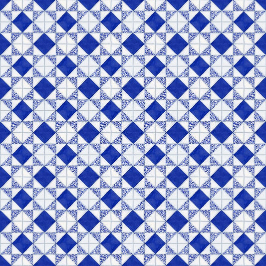 Autumn Gatherings - Tile in Blue - Jennifer Nilsson - Northcott (Pre-order: May 2024)