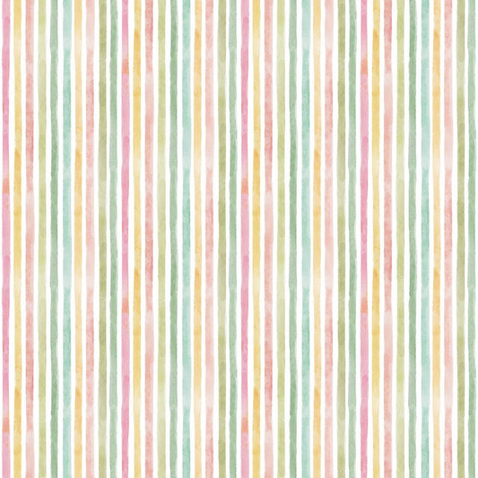 Sweet Surrender - Multi Stripe in White Multi - Northcott (Pre-order: May 2024)