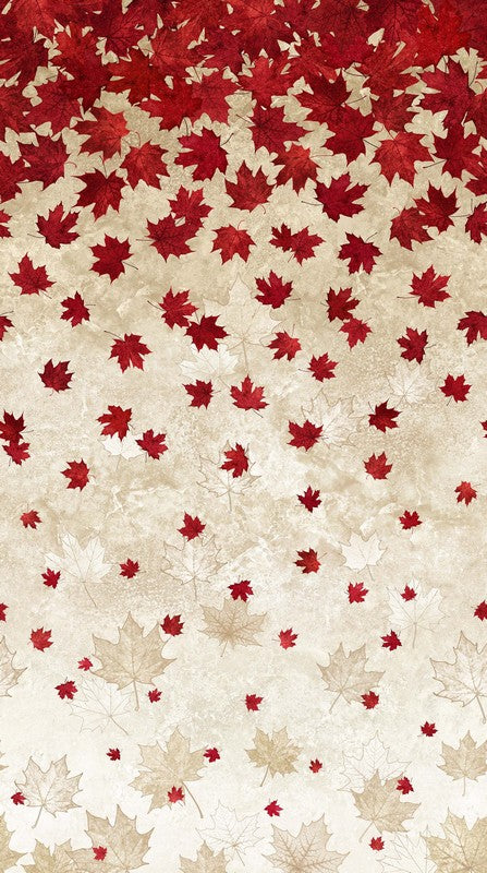Oh Canada 12 - Leaves Ombre in Beige/Red - Deborah Edwards - Northcott (Pre-order: Apr 2024)