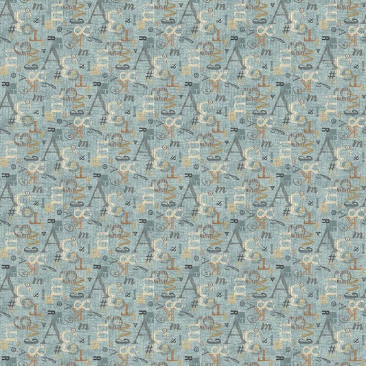 My Type - Letter Mix in Light Teal Multi - Nina Djuric - Northcott