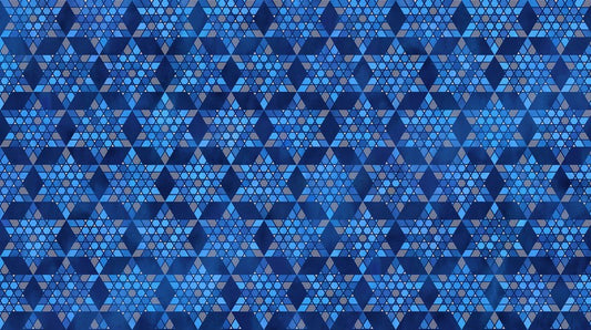 Starlight -  Large Stars in Dark Blue METALLIC - Elena Belokrinitski - Northcott