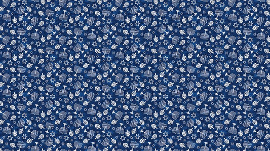 Starlight -  Menorah in Dark Blue - Elena Belokrinitski - Northcott