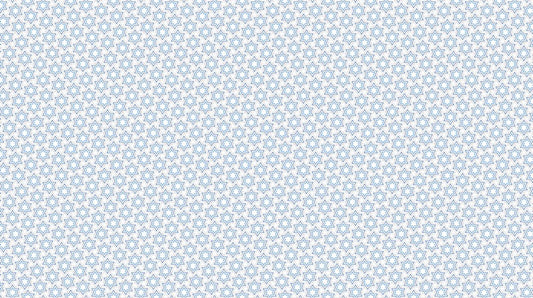 Starlight -  Star Grid in White/Blue METALLIC - Elena Belokrinitski - Northcott