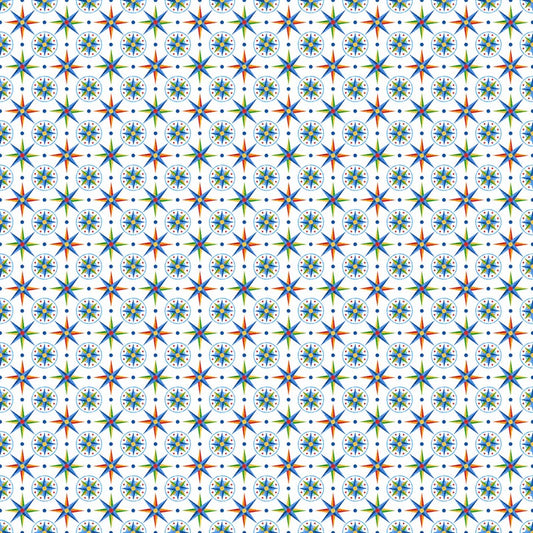 Atlantic Coast - Compass in White - Deborah Edwards - Northcott