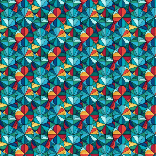 Nativity -  Circles in Teal Multi - Alison McGarrigle - Northcott