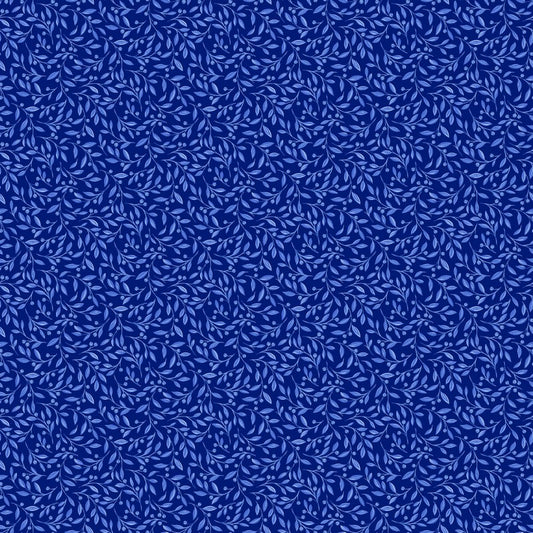 Delft Dynasty - Leaf Trail in Dark Blue - Northcott
