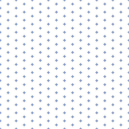 Delft Dynasty - Mini Foulard in White/Blue - Northcott