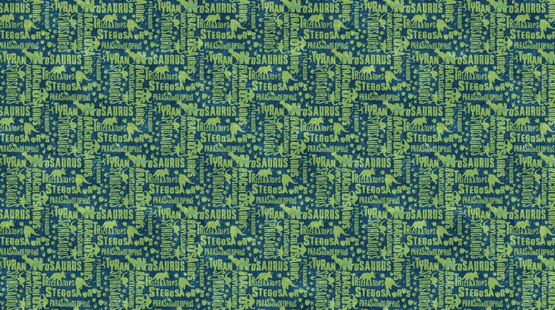 Dino Roar - Dino Words in Navy Multi - Brett Blumenthal - Northcott (Pre-order: Nov 2025)