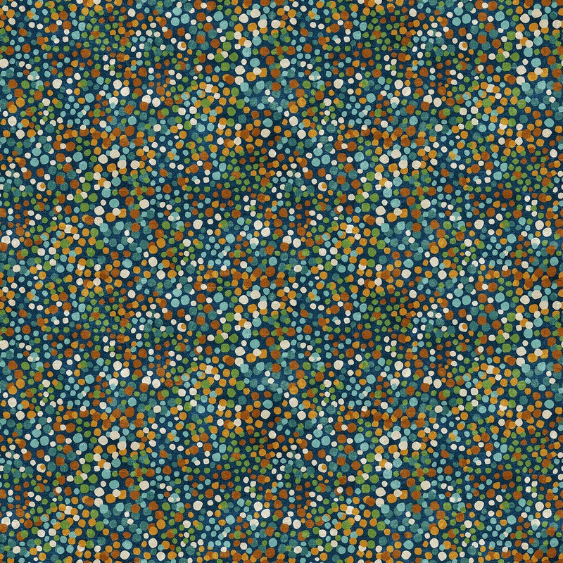 Dino Roar - Dino Dots in Navy Multi - Brett Blumenthal - Northcott (Pre-order: Nov 2025)