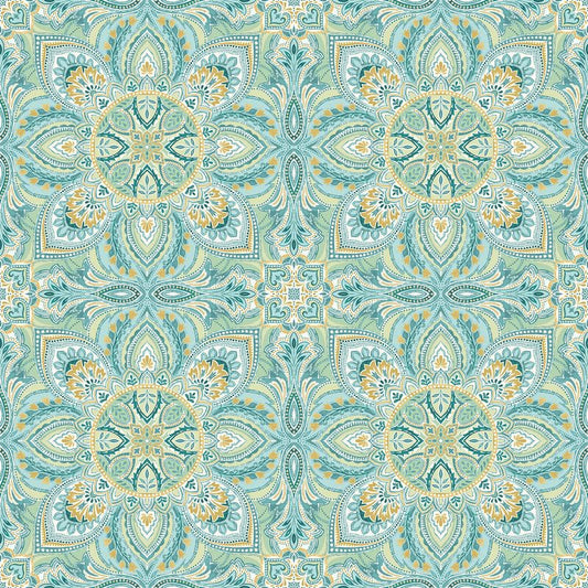 Mariposa - Mandala in Teal - Elena Belokrinitski - Northcott (Pre-order: Feb 2026)