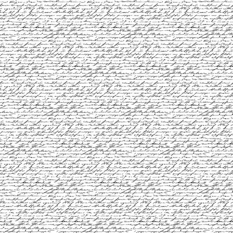 Nature's Sketchbook - Script in White/Black - Deborah Edwards - Northcott - Dinkydoo Fabrics