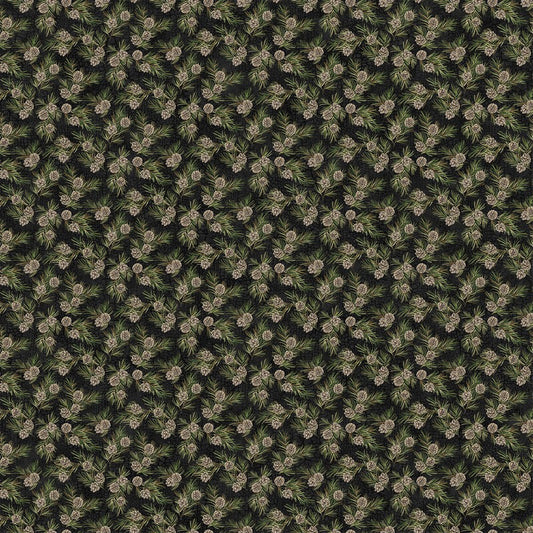 Bear Necessities - Tossed Pine Cones in Black Multi - Deborah Edwards - Northcott (Pre-order: Feb 2026)