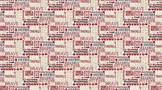 Canadian Classics 3 - Words in Cream Multi - Deborah Edwards - Northcott