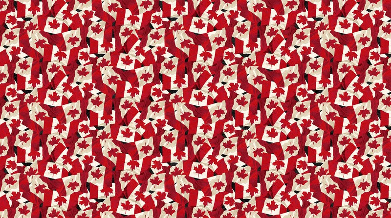 Canadian Classics 3 - Flags in Black Multi - Deborah Edwards - Northcott