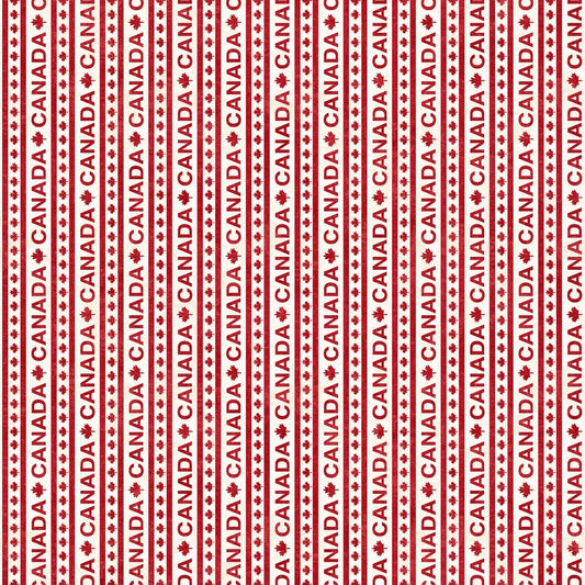 Canadian Classics 3 - Canada Stripe in Cream Red - Deborah Edwards - Northcott