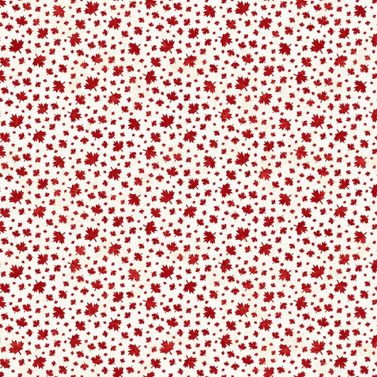 Canadian Classics 3 - Leaf Toss in Cream Red - Deborah Edwards - Northcott